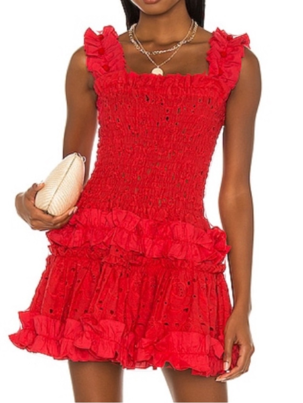 Waimari Alfresco Eyelet Ruffle Mini Dress